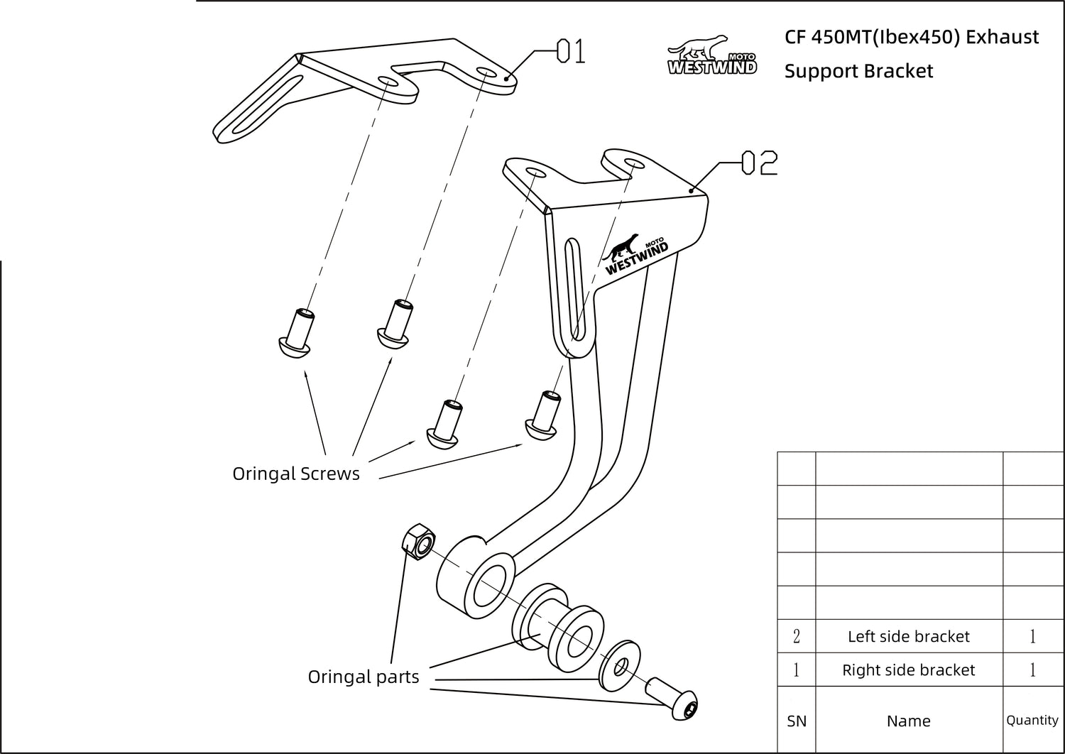 CF 450MT（Ibex450） Exhaust Support